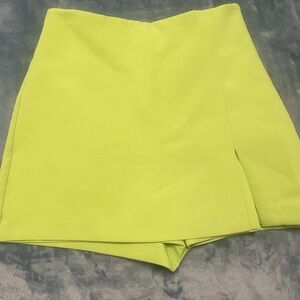 Zara Neon Yellow Women's Skort